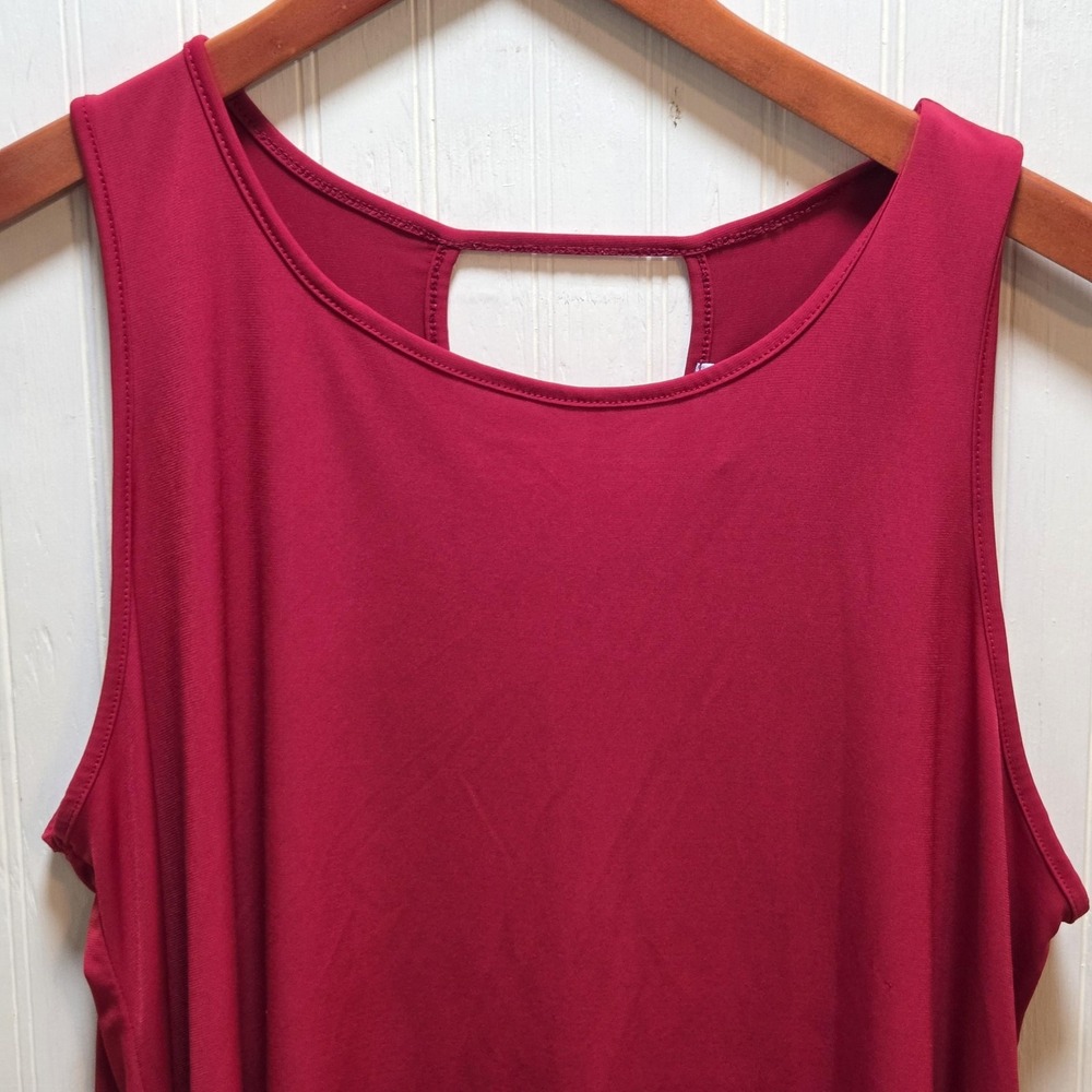 Wilde Tank Top Womens XL Red Scoop Neck Sleeveless Tunic Casual Flowy Top